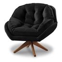 Ver imagem 1 de Poltrona Decorativa Califórnia Giratória Suede Preto - Fm