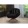 Poltrona Decorativa Califórnia Giratória Suede Preto - Fm - 2