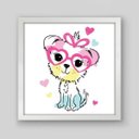 Ver imagem 1 de Quadro Infantil Dog Illustration - 40x40cm - Moldura Caixa Branco