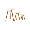 Ver imagem 5 de Jogo de Mesas Trio Mesa Redonda Pé Palito Retro Branco