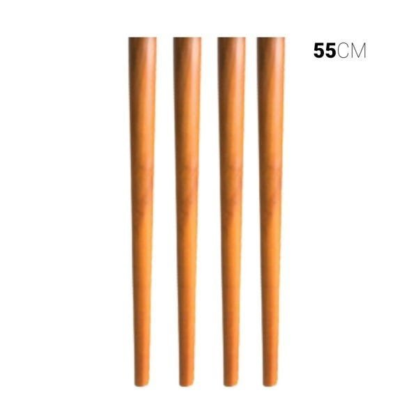 Kit 4 Pés de Madeira Palito Retro para Móveis 55cm | MadeiraMadeira