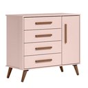 Ver imagem 2 de Berço Americano 3820 e Cômoda Infantil 3825 Retrô Rosa - Qmovi