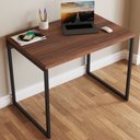 Ver imagem 2 de Mesa Escrivaninha Industrial Aço 90 Nogal/Preto - Panorama Móveis