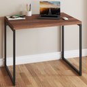 Ver imagem 1 de Mesa Escrivaninha Industrial Aço 90 Nogal/Preto - Panorama Móveis