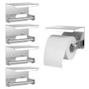 Ver imagem 1 de Suporte Papel Higienico Inox Kit 4 Uni Lavabo Banheiro Prateleira Porta Objeto Celular Apoio Suporte