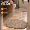 Ver imagem 3 de Kit Tapete para Banheiro Veneza Toque de Seda 0.50x0.70 Cor:Bege