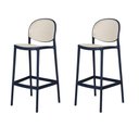 Ver imagem 1 de Kit 2 Banquetas Positano Fratini 108 Cm (altura) Polipropileno Azul Tramas Nude Simulando Rattan