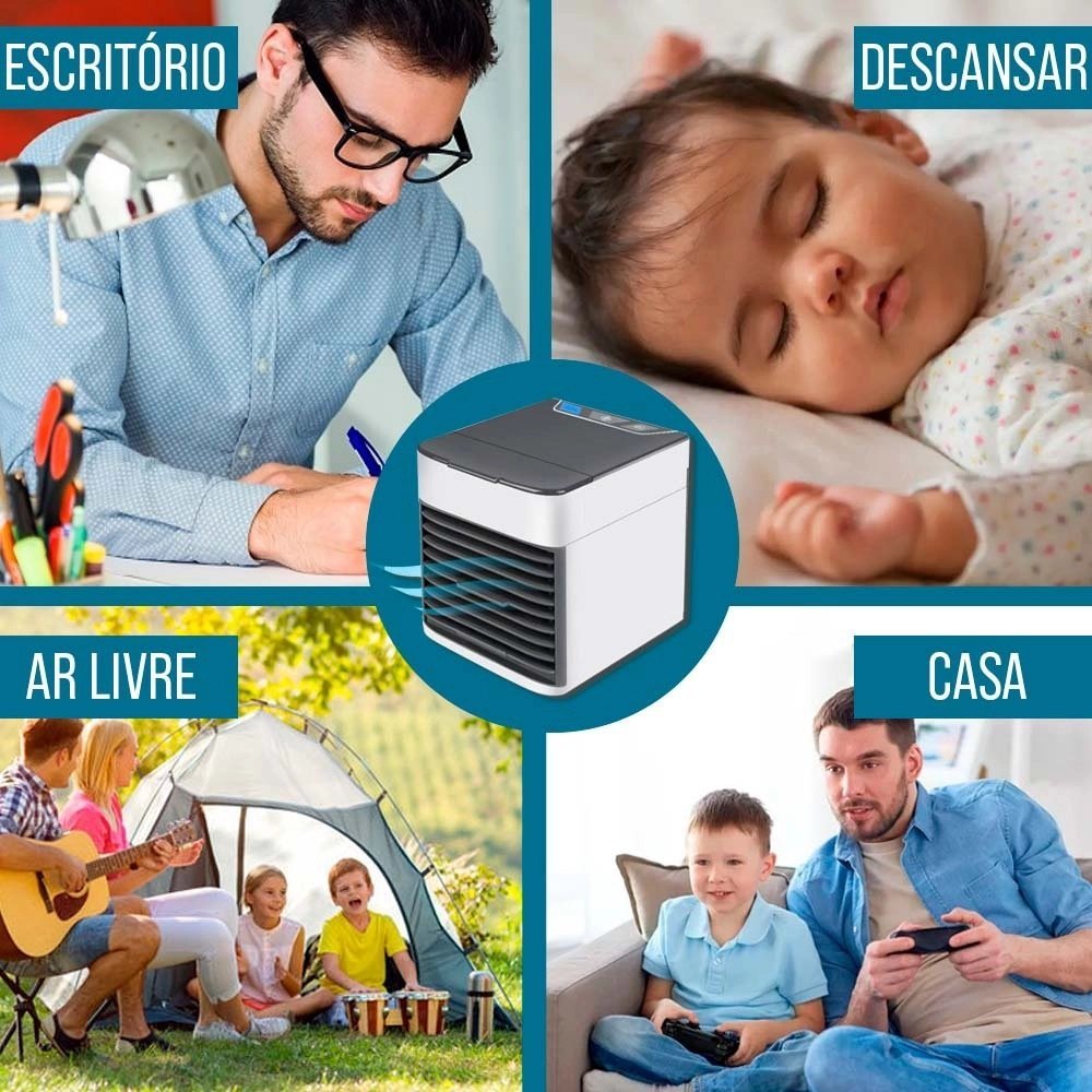 Mini Ar Condicionado Portátil Arctic Air Cooler Umidificador Climatizador Luz Led - Portátil Usb - 8