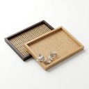 Ver imagem 1 de Bandeja Decorativa Estilo Rattan Retangular para Sala Lavabo e Café:Marrom