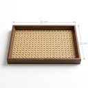 Ver imagem 6 de Bandeja Decorativa Estilo Rattan Retangular para Sala Lavabo e Café:Marrom