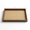 Ver imagem 2 de Bandeja Decorativa Estilo Rattan Retangular para Sala Lavabo e Café:marrom