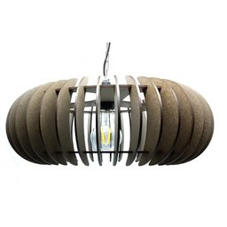 Lustre Luminária Pendente de Madeira Mdf Mod. Sophia Gd Reto Tabaco - 1