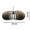 Ver imagem 3 de Lustre Luminária Pendente de Madeira Mdf Mod. Sophia Gd Reto Tabaco