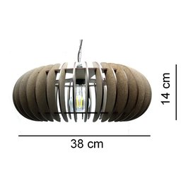 Lustre Luminária Pendente de Madeira Mdf Mod. Sophia Gd Reto Tabaco - 3