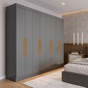 Ver imagem 1 de Guarda-roupa Casal Monte 8 Portas 4 Gavetas 100% Mdf Onix - Pnr Móveis