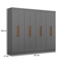 Ver imagem 4 de Guarda-roupa Casal Monte 8 Portas 4 Gavetas 100% Mdf Onix - Pnr Móveis