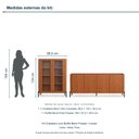 Ver imagem 3 de Kit Cristaleira com Buffet Bend Frisado Principal Incolar Cedro Metal Preto