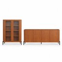 Ver imagem 2 de Kit Cristaleira com Buffet Bend Frisado Principal Incolar Cedro Metal Preto