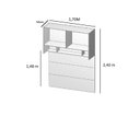Ver imagem 3 de Ponte Modulada Cabeceira Aérea Casal 4 Portas 170cm 100% MDF Trend Altezza