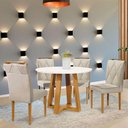 Ver imagem 2 de Conjunto Sala de Jantar 4 Lugares Mesa Redonda e 4 Cadeiras