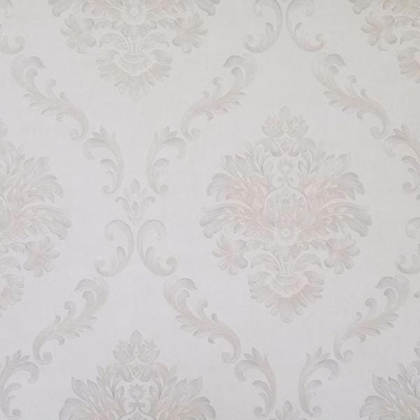Papel De Parede Damask Nude Com Bege - 1