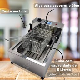 Fritadeira Industrial Elétrica 1 Cuba 5l 220v Loja Nacional - 2