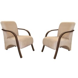 Kit 2 Poltronas Decorativa Stilo Braços em Madeira Dora Bela 0119 - 1