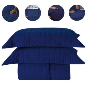 Cobre Leito Casal 3 Peças Dupla Face Toque Aveludado Matelado 400 Fios com Porta Travesseiro