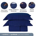 Ver imagem 5 de Cobre Leito Casal 3 Peças Dupla Face Toque Aveludado Matelado 400 Fios com Porta Travesseiro