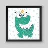 Quadro Infantil Dino Dino - 60x60cm - Moldura Caixa Preto - 1