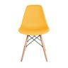 Conjunto com 4 Cadeiras Eames Amarela - Base Madeira Natural - 1