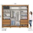 Ver imagem 4 de Guarda-roupa Casal 2 Portas de Correr 4 Gavetas Thor Henn Cinamomo/off White