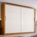 Ver imagem 1 de Guarda-roupa Casal 2 Portas de Correr 4 Gavetas Thor Henn Cinamomo/off White