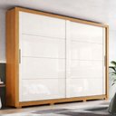 Ver imagem 2 de Guarda-roupa Casal 2 Portas de Correr 4 Gavetas Thor Henn Cinamomo/off White