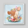 Quadro Infantil Deer - 40x40cm - Moldura Caixa Branco - 1