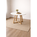 Ver imagem 4 de Mesa Redonda 90cm em Mdf com Base em Madeira Maciça – Resistente e Moderna