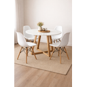 Ver imagem 2 de Mesa Redonda 90cm em Mdf com Base em Madeira Maciça