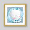 Quadro Infantil Baby Elephant - 30x30cm - Moldura Caixa Madeira - 1