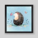 Ver imagem 1 de Quadro Infantil Ouriço - 20x20cm - Moldura Caixa Preto