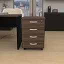 Ver imagem 3 de Gaveteiro Volante para Escritório com 4 Gavetas Netmobil - Nogal