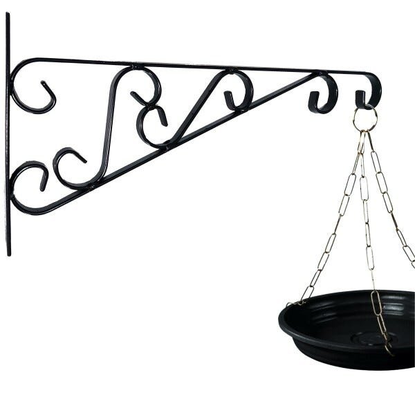 Suporte Mão Francesa Rústico para Plantas Flores 40cm Preto - Fiushop - 2