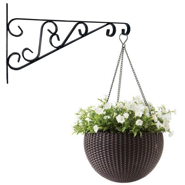 Suporte Mão Francesa Rústico para Plantas Flores 40cm Preto - Fiushop - 1