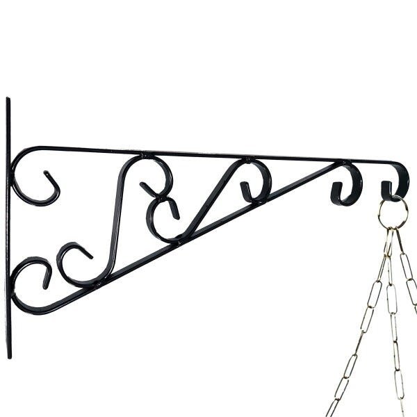 Suporte Mão Francesa Rústico para Plantas Flores 40cm Preto - Fiushop - 3