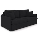 Ver imagem 1 de Sofá Cama Retrátil para Sala de Estar 234cm Una K01 Veludo Preto - Lyam Decor