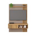 Ver imagem 2 de Painel TV 45 pol 120cm Bancada Suspensa Ripado Luana Fendi/Buriti C01 - D’Rossi
