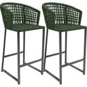Ver imagem 1 de Kit 02 Banqueta Para Área Gourmet Cozinha Varanda Corda Náutica Porto D04 Verde - Lyam Decor