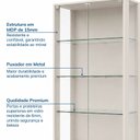 Ver imagem 5 de Cristaleira Ripada 2 Portas de Vidro com LED Aruá CabeCasa MadeiraOriginals Bege/Offwhite