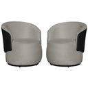 Ver imagem 2 de Kit 2 Poltronas Organica Beatriz Suede Bege C/ Composê Corano Preto - Lm Decor