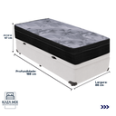 Ver imagem 3 de Cama Box Baú Branco e Colchão Airtech Pampa Molas Ensacadas Solteiro Ortobom