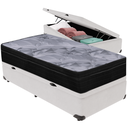 Ver imagem 1 de Cama Box Baú Branco e Colchão Airtech Pampa Molas Ensacadas Solteiro Ortobom